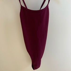 JOLYN Heath onesie Cabernet/burgundy swimsuit rare